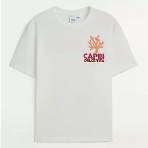 zara x assouline collaboration. RARE capri dolce vita tshirt